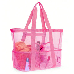 Wasserdichte und sandabweisende Strandtasche aus Netzgewebe – Große Badetasche für Damen, ideal für den Urlaub und als Strandaccessoires