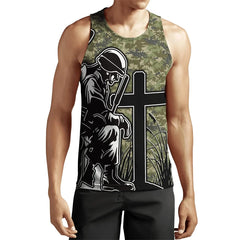 Ärmelloses Herrenhemd mit Jesus-Muster, Rundhalsausschnitt, 3D-Design, Outdoor-Streetwear, lässige Sportbekleidung, Übergröße, Tanktop