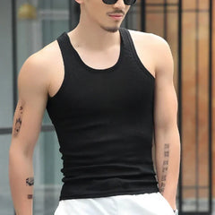 Fashion Men's T-Shirts Tank Tops Undershirt Gym Workout Stringer Fitness T-Shirt Beater Underwear Vest Clothing