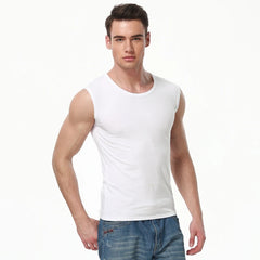 Four Seasons Slim Men's Pure Cotton Vest Simple Fashion Sports Vest Youth Fitness Training Play Sleeveless Round Neck T