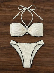 Sexy Bikini Set Shell Edge Hanging Neck Strap Trendy Cross Border Divide System Band Chinese Brand Women's Swimwear