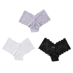 3Pcs Sexy Floral Lace Panties Women Briefs Low Waist Soft Lingerie Comfortable Female Underwear Girls Intimates Panties