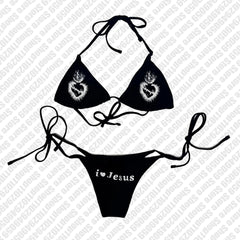Bikini-Set im Y2K-Stil mit Buchstabenprint, sexy String-Badeanzug, zweiteiliger Badeanzug, Punk-Gothic-Mode, Damen-Bademode der 2000er, Emo-Girls