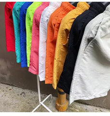 Men‘s Swim Trunks with Side Pockets Summer Casual Solid Color Beach Shorts Quick Dry Lightweight Board Shorts Swimwear Swimsuit