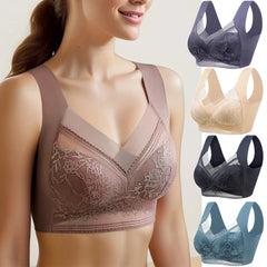 L-6L Damen Push-up-BH, Größe L, nahtlos, aus Eisseide, bügellos, mit Spitze, Sommer-BH, Plus-Size, Top, Dessous, Unterwäsche, 15019