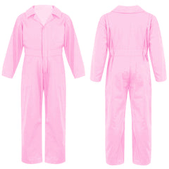 Kid's Coverall Boys Child Casual Jumpsuit Pants Fashion Long Sleeve Turndown Collar Zipper Mechanic Costume Flight Suit Overalls