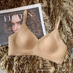 Striped design summer underwear for women, breathable, thin bra, anti-sagging, seamless, no underwire