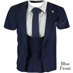 2024 Summer New High-quality Men's Personality Business Suit Pattern 3D Printed Men's T-shirt Comfortable Breathable Fashion Top