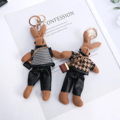 Stofftier-Anhänger für Kinder, Jungen-Taschenanhänger, Mädchen-Auto-Accessoires, Damen-Schlüsselanhänger mit Hasenmotiv im koreanischen Stil