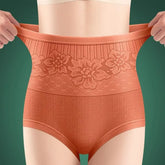 Dicke Plüsch-Damenunterwäsche, Winterwarme Unterwäsche, Gebärmutter-Schutz, Hoher Bund, Bauchkontrolle, Elastische, weiche Damenslips