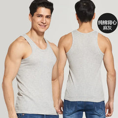 HOT Sale Men's Casual Tank Tops Summer Bodybuilding Sleeveless Vest Square Collar Fashion Male Tees Workout Vest Factory Outlet