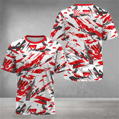 Fashion 3D Tie-Dye Print T Shirt For Men Summer Quick Dry Short Sleeve Outdoor Tennis Sports T-Shirt Casual Breathable Loose Top