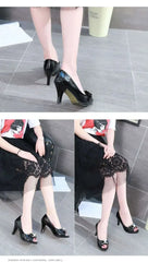 2024 Female Stiletto High Heel Shoes Woman Pumps Sexy Open Toe Fish Mouth Shoes Woman Bowknot Party Sandals Ladies Summer Shoes