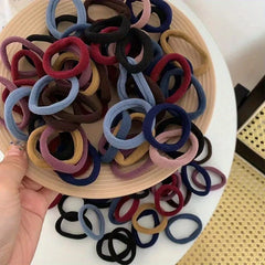 50 Stück/Set Neue Damen Mädchen Bonbonfarben Nylon Basic Scrunchies Haargummis Pferdeschwanzhalter Haargummis Modische Haaraccessoires