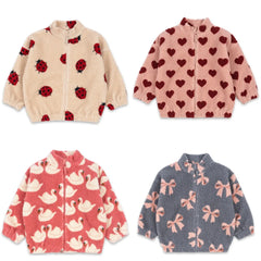 Kids 25 Autumn Winter New Children's Clothing Ks Kitten Bow Swan Beetle Lamb Fur Coat Kids Jackets for Girls