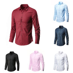 Appointments Men Shirt Tops Casual Classic Dress Shirt Fashion Long Sleeve Premium Wrinkle Resistant Brand New