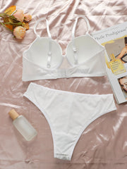 Women's Sexy Underwear Set Embroidered Lace with Steel Hoop Gather Push Up Underwear Comfortable and Easy to Clean Set J2446