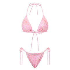 hirigin Women 2 Pieces Bikini Swimsuit Spaghetti Strap Top Tie Side Triangle G-Thong Bathing Suit Beach Holiday Swimwear