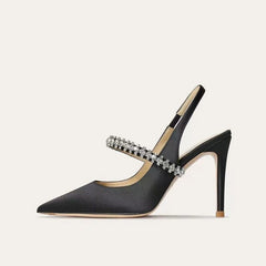 Velvet Suede Diamond High Heels Shoes For Women Brand Nude Pink Closed Pointed Toe Sandals Luxury High-end 7/9cm High Heel Shoes