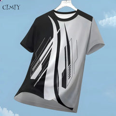 חולצת ספורט קז'ואל לגברים יבשה בגזרה יבשה ריצה חיצונית רכיבה על אופניים שרוולים קצרים נושם בגדי כושר חולצת טריקו עם צווארון עגול