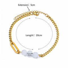 Anklets for Women Summer Beach Accessories Stainless Steel Imitation Pearl Chain Anklet Gold Color Leg Bracelets Bodychain Gifts