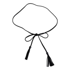Waistbands Accessories Wooden Bead Thin Belts Bohemian Women Waist Chain Braided Tassel Belt Ethnic Style Belts Waist Rope