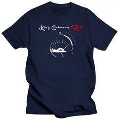 King Crimson Herren-T-Shirt mit rotem Tachometer-Logo, schwarz