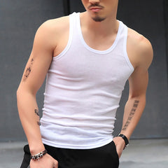 Fashion Men's T-Shirts Tank Tops Undershirt Gym Workout Stringer Fitness T-Shirt Beater Underwear Vest Clothing