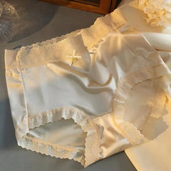 Women's Underwear Ice Silk Panties Seamless Untra-thin Underwear Intimates Satin Briefs Ladies Large Size Briefs