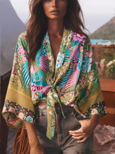 Happie Queens Peacock Kurzer Kimono Bademantel, Damenmode, florales Fledermausärmel-Design, Viskose, Boho-Bikini-Cover-Up, Strandmode