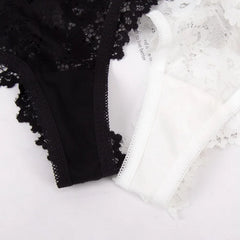 נשים חדשות סקסיות תחרה תחתונים נשי עלייה נמוכה מכנסי חצאית Femme Bragas Mujer כותנה מפשעה לנשימה תחרה הלבשה תחתונה תחתונים