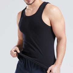 Cotton Men Sleeveless Tank Top Solid Color Gym Muscle Vest Undershirts O-neck Men's Clothing Tees Workout Vest Tops