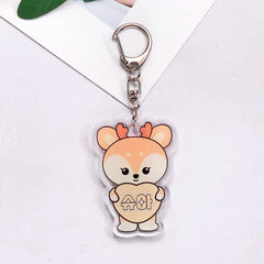 Kpop Stray Kids Acrylic Car Keychain Accessories Creative Funny Kawaii Trendy Bag Charm Backpack Pendant Keyring Gifts For Fans