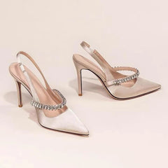 Velvet Suede Diamond High Heels Shoes For Women Brand Nude Pink Closed Pointed Toe Sandals Luxury High-end 7/9cm High Heel Shoes