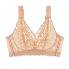 Sommerunterwäsche für Damen, große Oberweite, geringe Faltenbildung, Anti-Hänge-Effekt, ohne Bügel, für kurvige Frauen, ultradünner Plus-Size-Text-BH