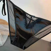 Women Lace Panties Lingerie Soft Silk Satin Underwear Knickers Briefs Seamless Simulated Silk Strap Low Waist Underwear For Lady