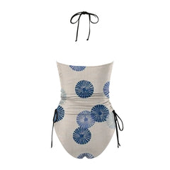 Summer Print Sexy Bikini Women'S Fashionable Lace Up Detachable Chest Pad Split Swimsuit Womens Swimming String Bikini Underwear