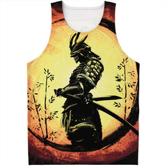 Fashion Japanese Samurai Graphic Mens Tank Tops Summer Trend Streetwear 3D Printed Sleeveless T Shirts Loose Harajuku Kids Vest