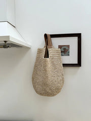 Women Beach Vintage Handmade Woven Shoulder Bag Raffia Rattan Shopping Bags Bohemian Ladies Summer Travel Vacation Casual Totes