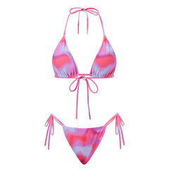 hirigin Women 2 Pieces Bikini Swimsuit Spaghetti Strap Top Tie Side Triangle G-Thong Bathing Suit Beach Holiday Swimwear
