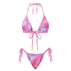 hirigin Women 2 Pieces Bikini Swimsuit Spaghetti Strap Top Tie Side Triangle G-Thong Bathing Suit Beach Holiday Swimwear