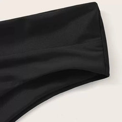 Women High Waisted Brazilian Bikini Set Sexy V Cheeky Swimwear Summer Beach Bathing Suit Black Thong Bottom Sexy Female Swimming