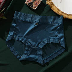 תחתוני נשים חלקים משי קרח קלים לנשימה תחרה תחתונים סקסיים בד משי הרם ירך חלק רך