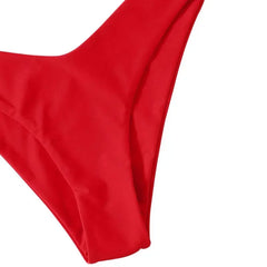 בגד ים לנשים ביקיני תחתונים גבוהים מותן בגדי ים תחתון בצבע אחיד תחתוני בגד ים נשי בגדי ים חוף