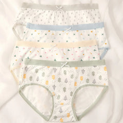 נשים כותנה תחתונים פסטורליים יפני סטודנטיות תחתונים סקסי חמוד בנות הלבשה תחתונה מודפס תחרה Femme נשי תחתונים