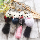 Women Decor Fur Ball Pom Accessories Bags Backpack Key Chains Key Ring Keychain Mink Fur