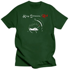 King Crimson Herren-T-Shirt mit rotem Tachometer-Logo, schwarz