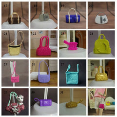34 Styles Accessories Dollhouse Kids Toys Purse Dolls Handbag 1/6 Doll Accessories Lady Plastic Bag