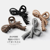 Vintage Inspired Matte Hair Accessories Ribbon Bow Hair Claws Crab Headwear Shark Ponytail Hairpins Barrettes for Women