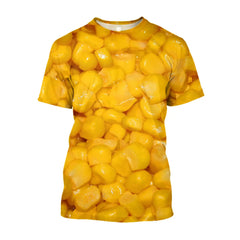 Fashion Casual Oversized Fun Corn graphic t shirts For Men Summer Trend Leisure Personality harajuku Printed Round Neck Tees Top